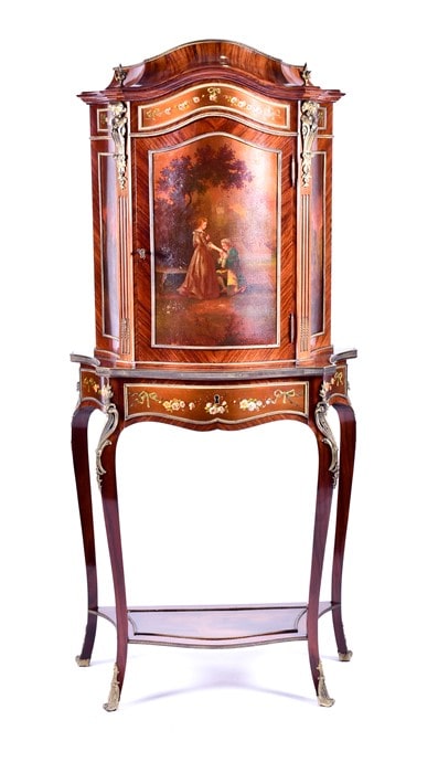 A Louis XV style Vernis Martin cabinet