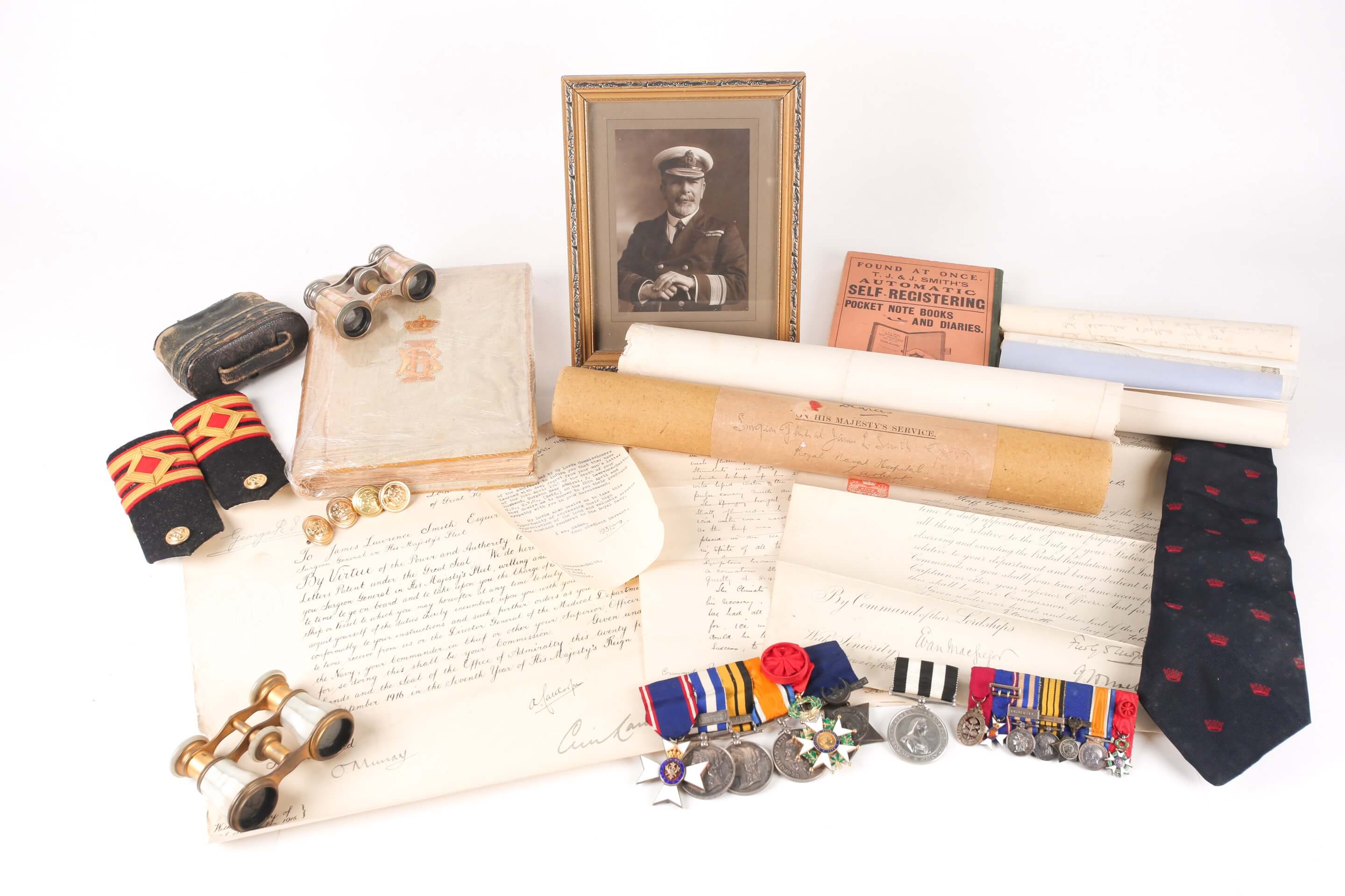 A group of medals (with accompanying miniatures), awarded to Surgeon Rear Admiral James Lawrence-Smith RN