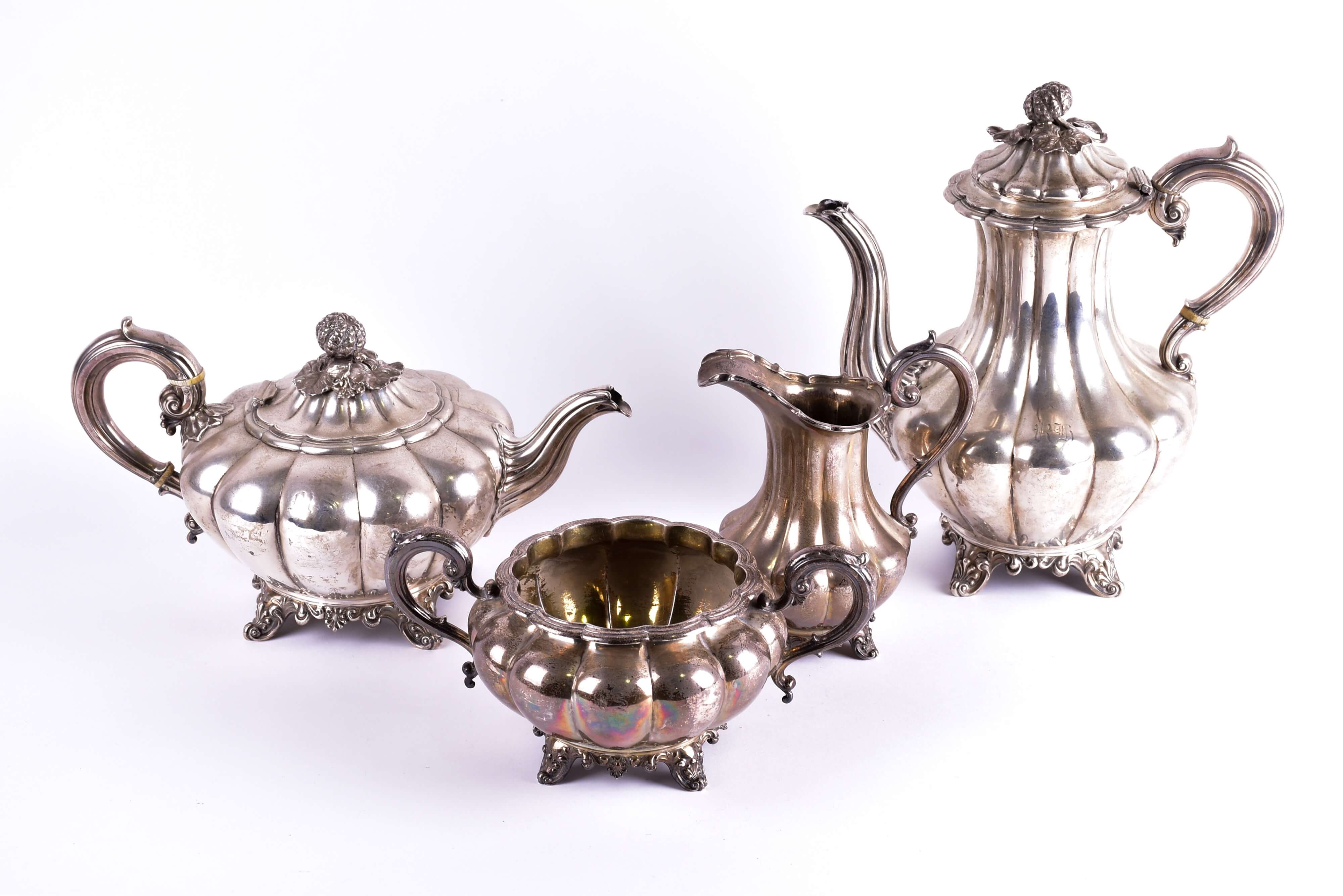 A Victorian four-piece silver tea set