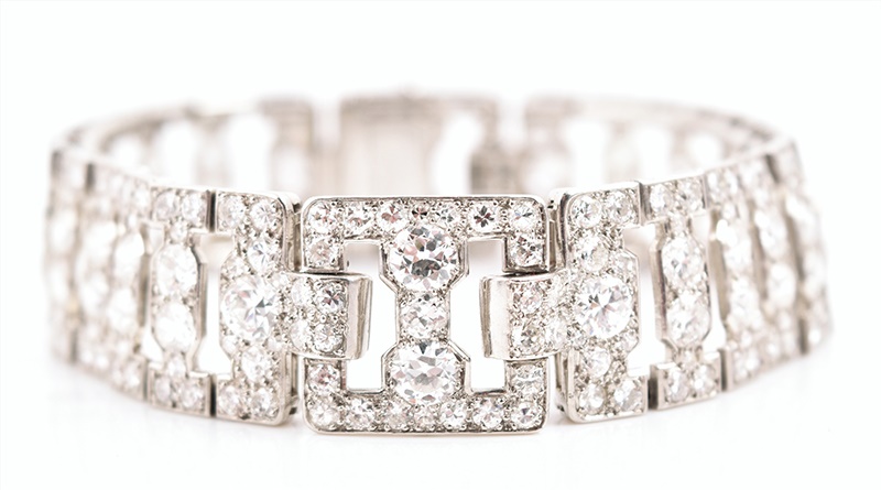 A Cartier London Art Deco diamond bracelet