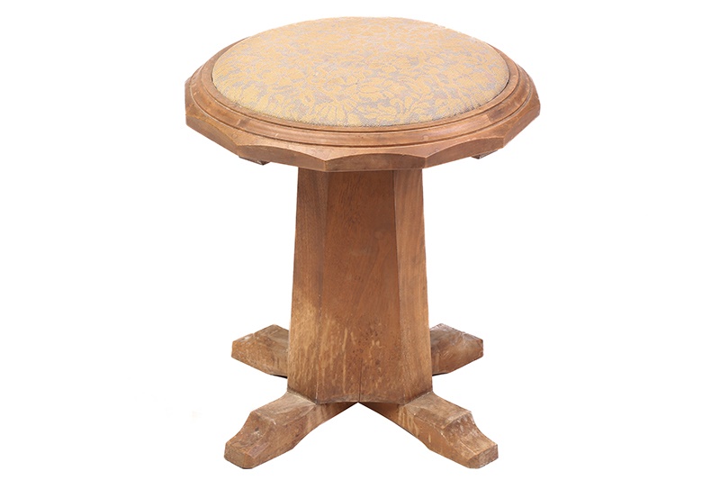 A Gordon Russell Workshop English walnut revolving dressing table stool