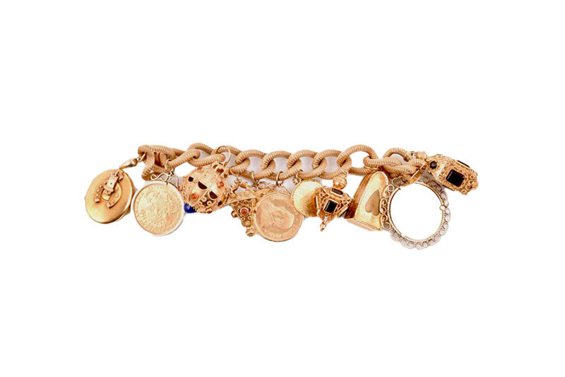 A Yellow Gold Charm Bracelet