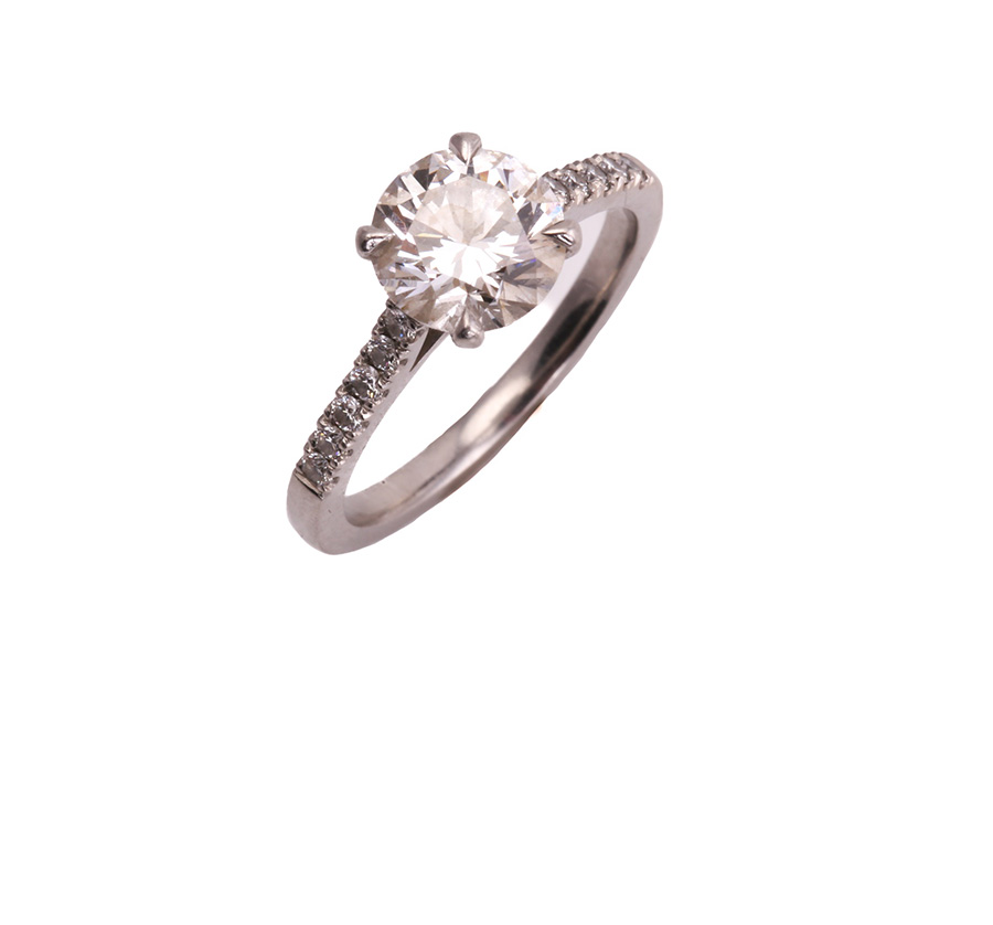 A platinum diamond solitaire ring
