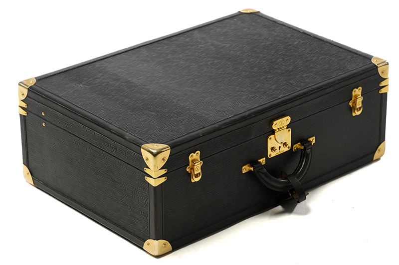 Louis Vuitton black "Epi Leather" suitcase