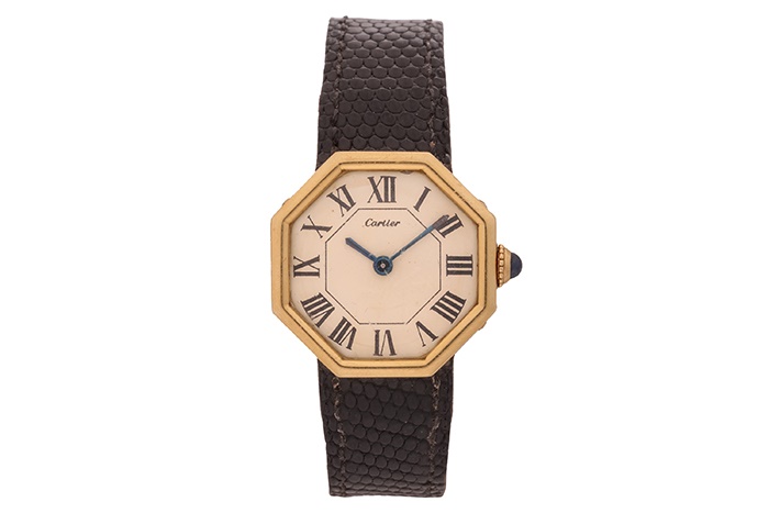 A Rare Cartier 18ct Gold Octagonal Wristwatch