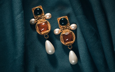 Chanel Faux Pearl Earrings