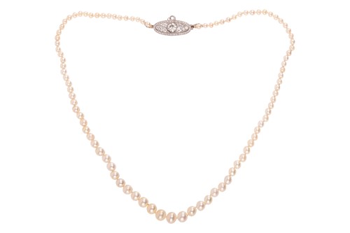 An early 20th Century natural pearl necklace