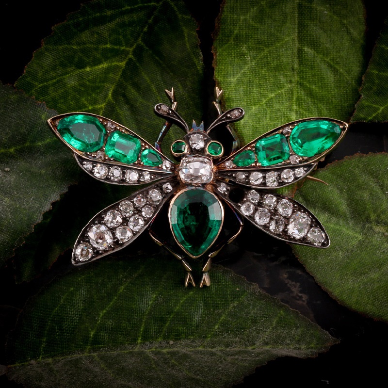 emerald brooch