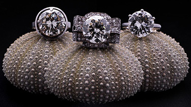 A Group of Three Large Diamond Rings
