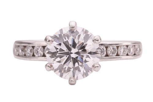 A Tiffany diamond solitaire ring in platinum