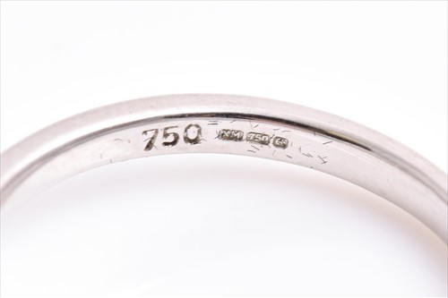 Lot 417 - An 18ct white gold, diamond, and tanzanite...