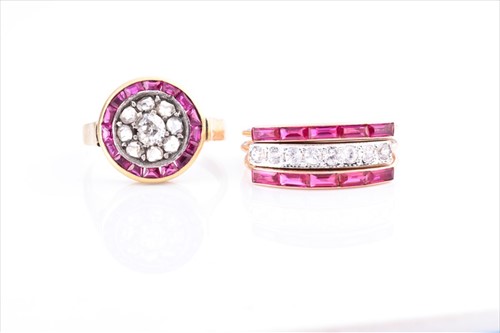 Lot 415 - An early to mid 20th century diamond and ruby...