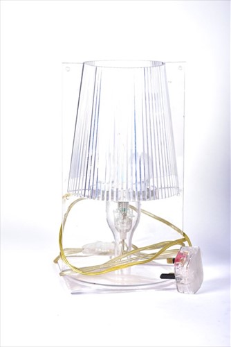 Lot 311 - A large Kartell 'Bourgie' clear plastic lamp...