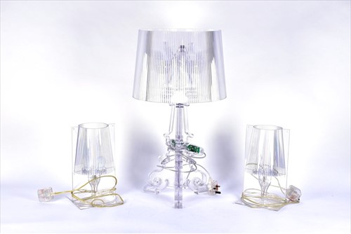 Lot 311 - A large Kartell 'Bourgie' clear plastic lamp...
