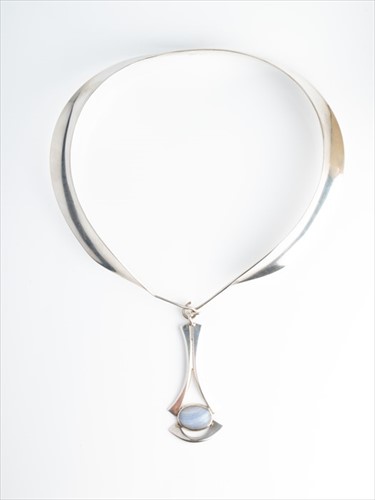 Lot 643 - George Jensen. A silver torque style necklace...