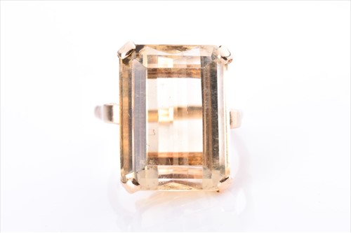 Lot 463 - A mid 20th century 9ct yellow gold and citrine...