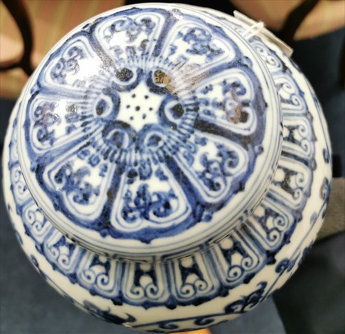 Lot 168 - A Chinese Ming style blue and white ginger jar...