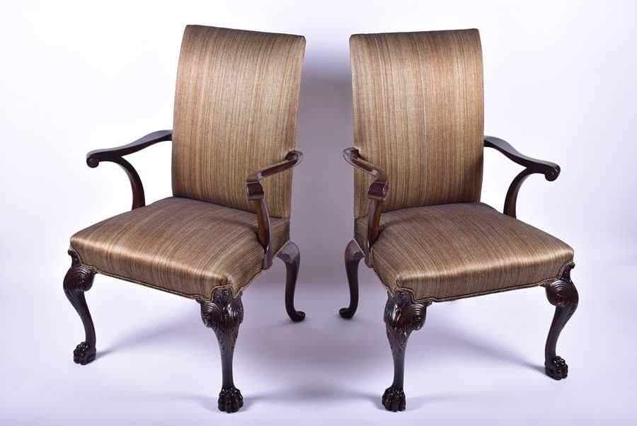 Lot 2 - A pair of George II style antique...
