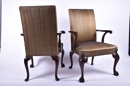Lot 2 - A pair of George II style antique...