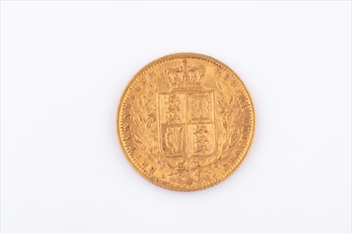 Lot 278 - A Queen Victoria Young Head sovereign with...