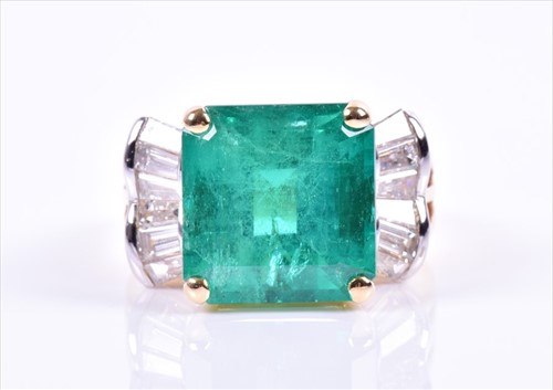 Lot 507 - An impressive emerald and diamond cocktail...