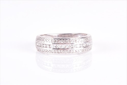 Lot 615 - A 9ct white gold and diamond ring set with...