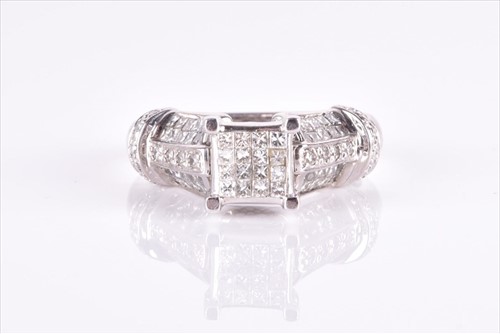Lot 637 - An unusual white gold and diamond cocktail...