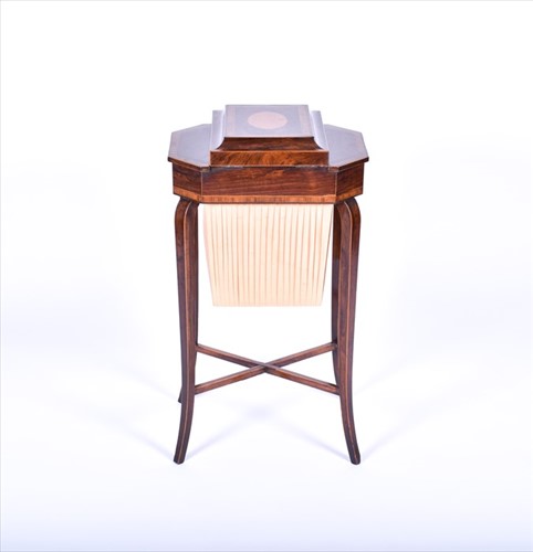 Lot 11 - A George III rosewood and tulipwood banded...