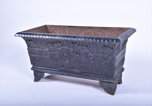 Lot 62 - A pair of 20th century cast iron planters of...