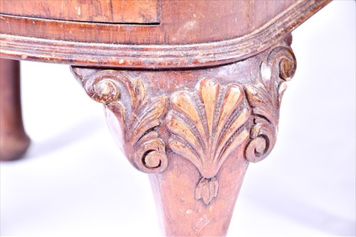 Lot 47 - A pair of Queen Anne style figured walnut...