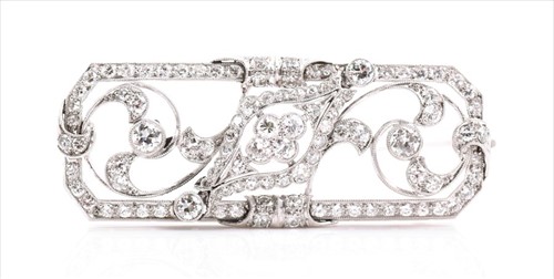 Lot 704 - A mid 20th century diamondÂ brooch of...