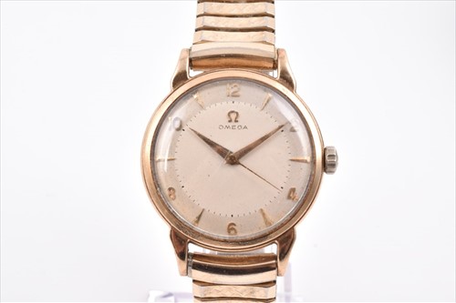 Lot 399 - A 1958 9ct yellow gold Omega mechanical...