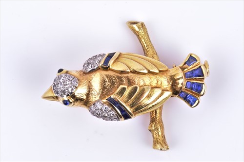 Lot 497 - An unusual yellow gold, diamond, and...