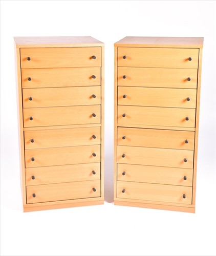 Lot 58 - A pair of contemporary eight drawer narrow...