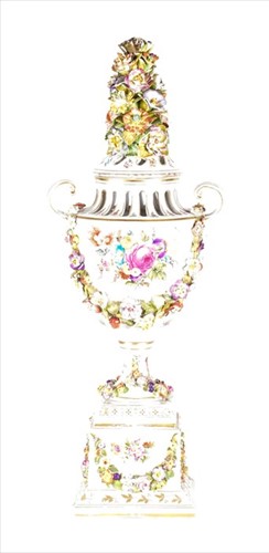 Lot 185 - A late 19th century Potschappel porcelain pot...