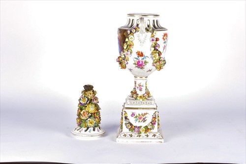 Lot 185 - A late 19th century Potschappel porcelain pot...