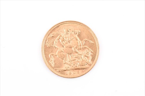 Lot 358 - An Edwardian full sovereign dated 1909.