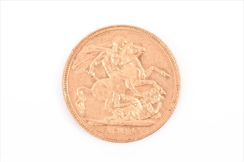 Lot 359 - A Victorian full sovereign dated 1894.