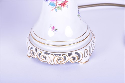 Lot 245 - A Herend porcelain table lamp decorated with...
