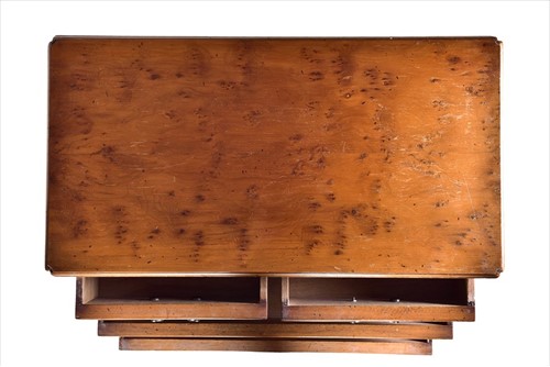 Lot 64 - A small reproduction walnut chestÂ  with two...