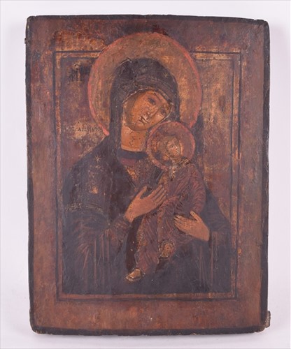 Lot 257 - A 19th century Russian Icon of Tikhvinskaya,...