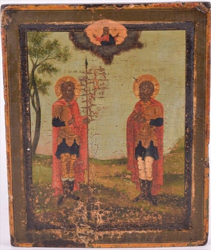 Lot 255 - A 19th century Russian icon depicting St...