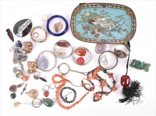 Lot 538 - A large group of silver, white metal, and semi-...