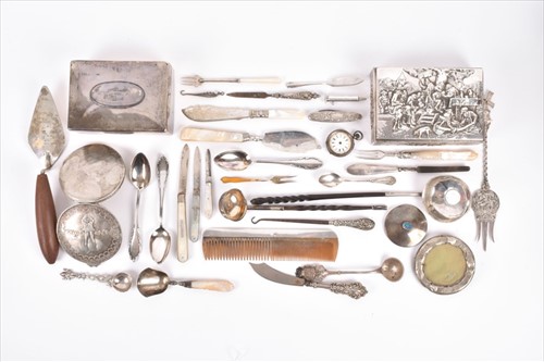 Lot 449 - A group of silver, white metal, and plated...