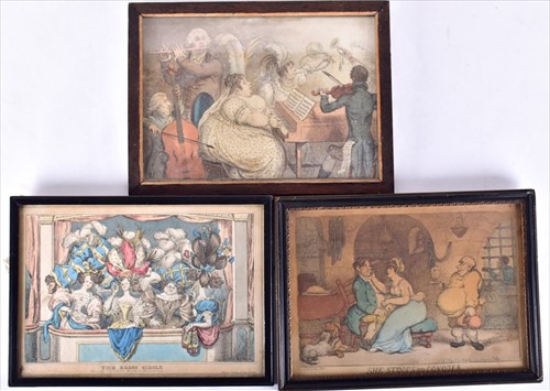 Lot 170 - A small group of three Georgian prints to...