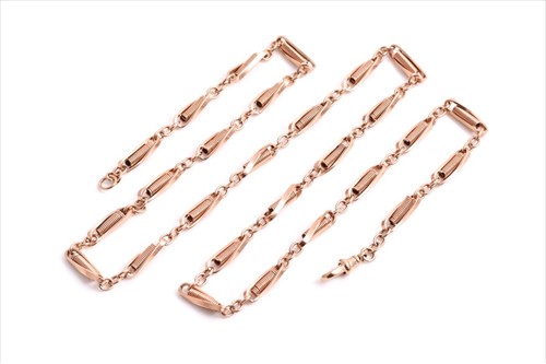 Lot 738 - A 9ct rose gold necklace possibly converted...