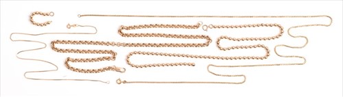 Lot 677 - A 9ct yellow goldÂ beaded necklace comprised...