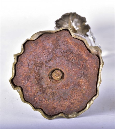 Lot 313 - A Victorian pair of brass and bronze stork...