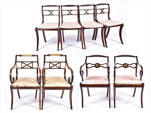 Lot 44 - A suite of eight Regency styleÂ simulated...
