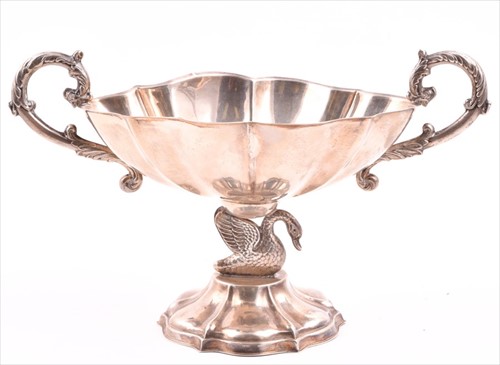 Lot 432 - A Continental silver pedestal bowl of...